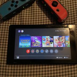 Nintendo Switch console and joycons