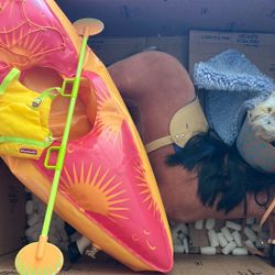 Vintage American Girl Horse, Kayak And Dog Pet Spa Plus Trundle Bed Dolls