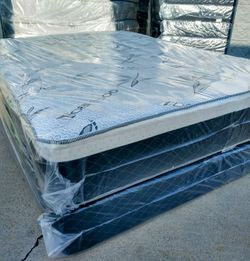 queen orthopedic bamboo pillow top mattress and box spring brand new  all Sizes Available TWIN, FULL, QUEEN, CALIKING, EKING "