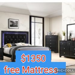 4Piece Queen Bedroom Set Free Mattress $1350 On Sale Today🔥🔥