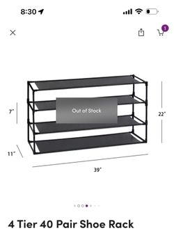 90 Pair Stackable Shoe Rack $50. Organizador De Zapatos Shoe