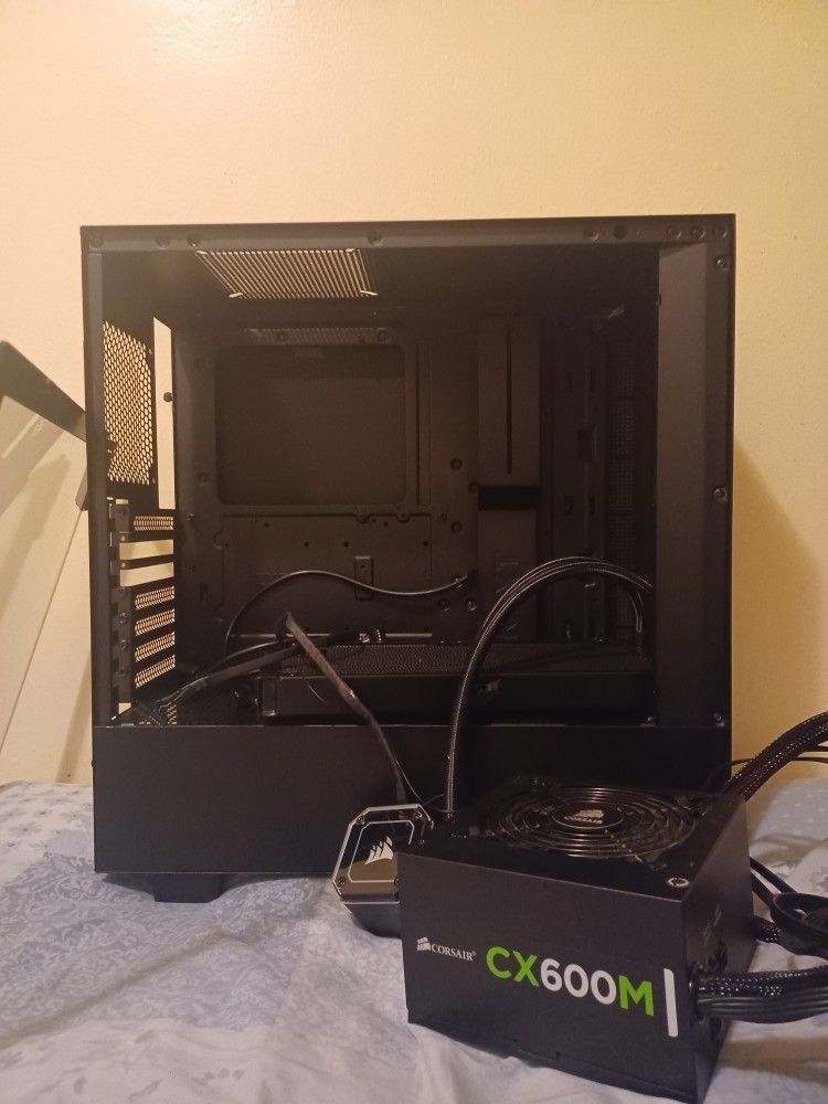 PC Parts - NZXT Case - Corsair CPU Liquid Cooler - Corsair Power Supply