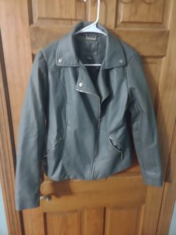 Faux Leather Gray Jacket