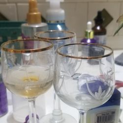 vintage crystal goblets wine glasses