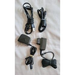 USB 2.0 Mini B Charging Cable & Wall Adapters, 4pc Set