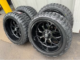 NEW 22x12 edge Offroad wheels wrapped in 33x12.50r22 rbp tires