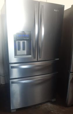 Whirlpool 4 Door Counter Depth Stainless Steel Refrigerator Fridge

