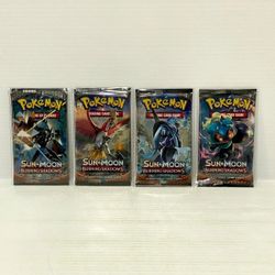 POKEMON TCG BURNING SHADOWS BOOSTER PACKS COMPLETE ART SET 4 SEALED PACKS NEW