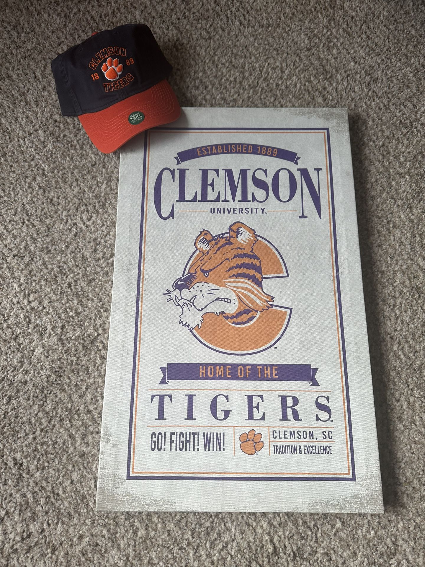 Clemson Sign and Hat