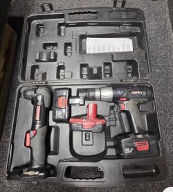 Craftsman 19.2V Set 1/2" Drill + 3/8" Right Angle + 2 Batteries + Charger + Case