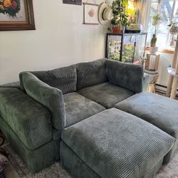 Green Corduroy Couch 