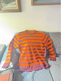 Diesel Orange Grunge Sweater Size M