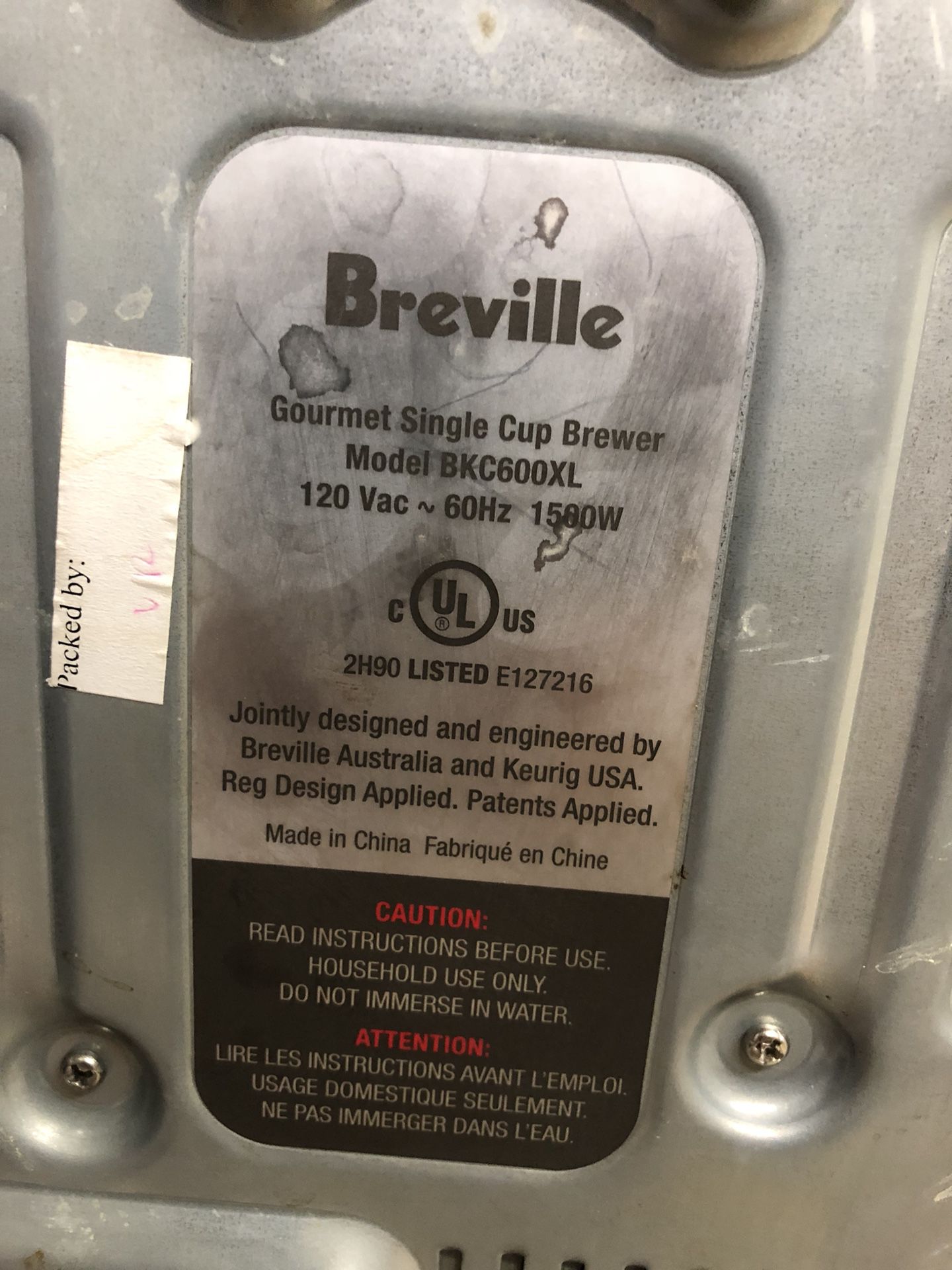 Breville Keurig Stainless Steel Silver Gourmet Coffee Maker Machine  BKC600XL