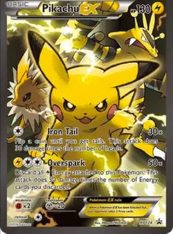 Pokemon Pikachu EX XY124 2016 XY Black Star Promo Full Art Holo