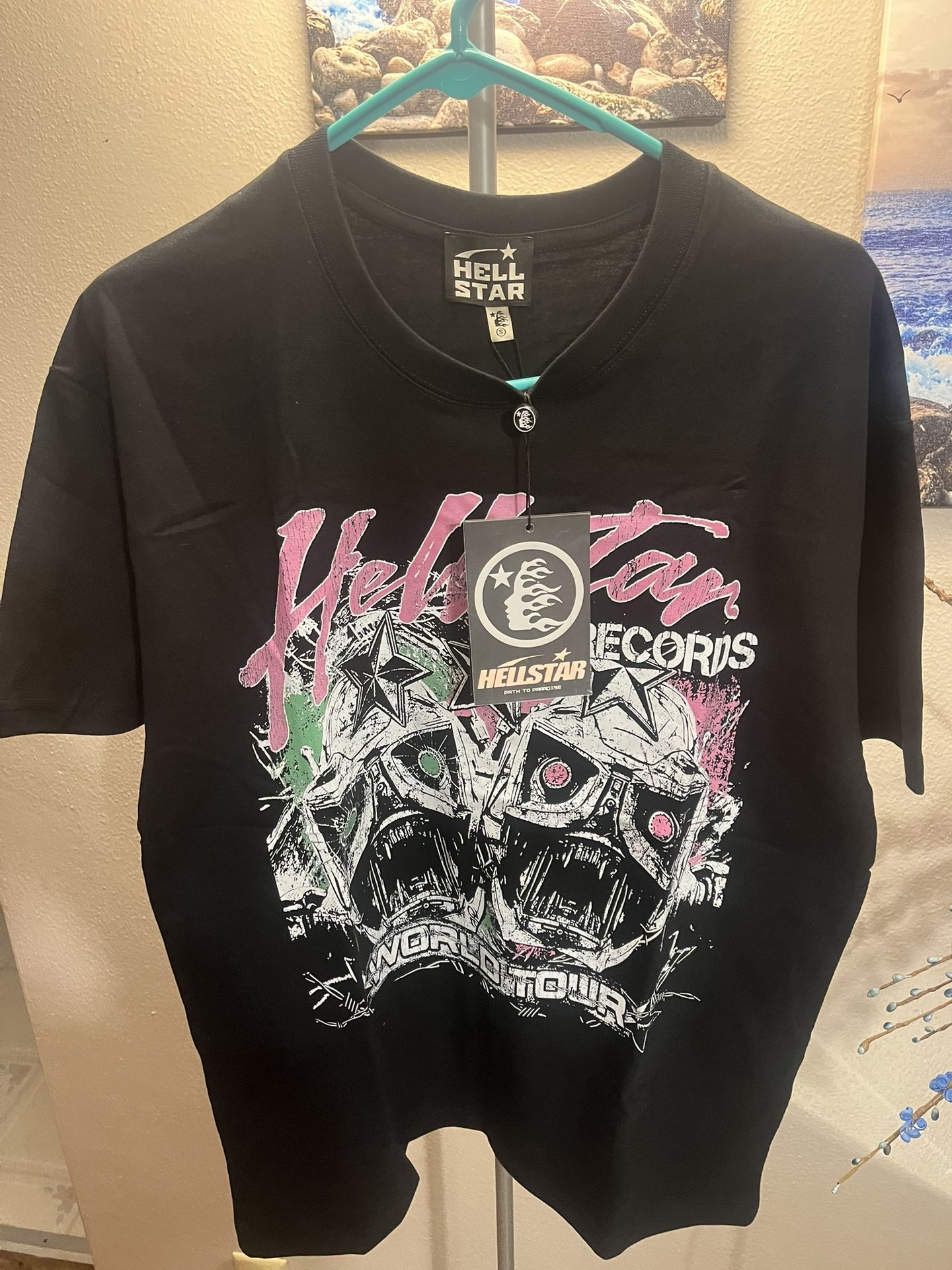 Black And Pink Hellstar T Shirt