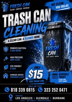 Trash can cleaning