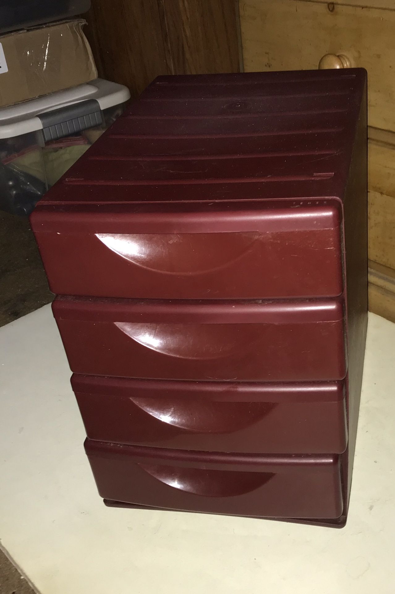 4 Drawer Hard Plastic Storage 13 in x 13 in x 9 in