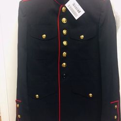 green emerald velvet dress Genuine Issue USMC Dress Blues Tunic 38 / X-Short