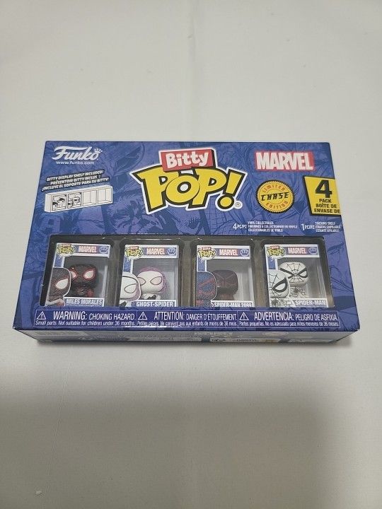 Funko Bitty Pop!: Marvel's Spider-Man 4-Pack W/B & W Spiderman CHASE NIB (RX)