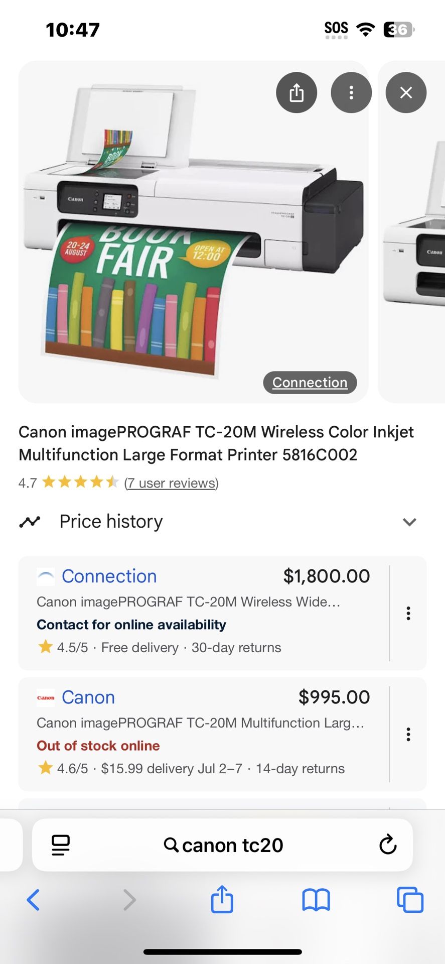 Canon Tc20 Printer