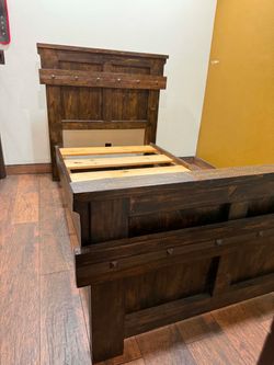 Rustic twin-sized bed frame