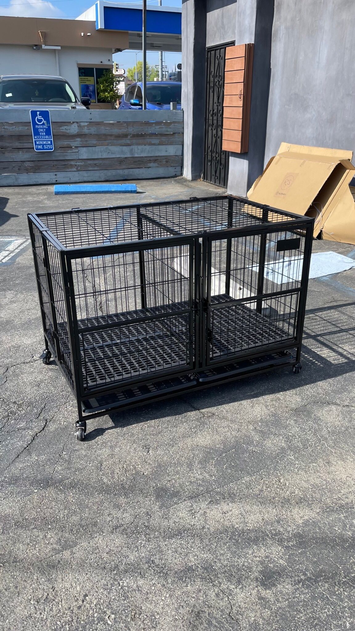 43” Large Heavy-Duty Dog Cage, Foldable, And Stackable Up To 3 - Tiers (New) 📦