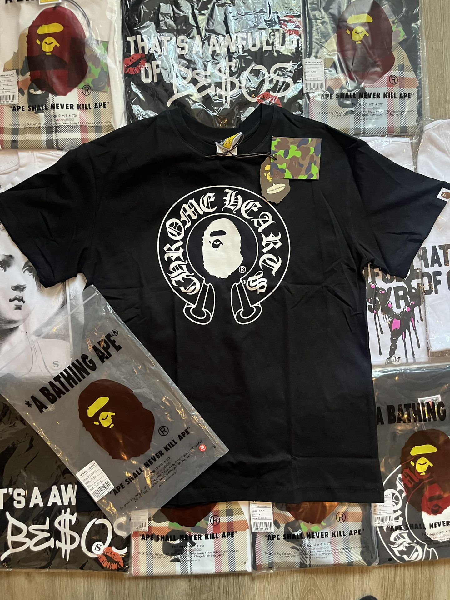 black bape x chrome hearts shirt medium available
