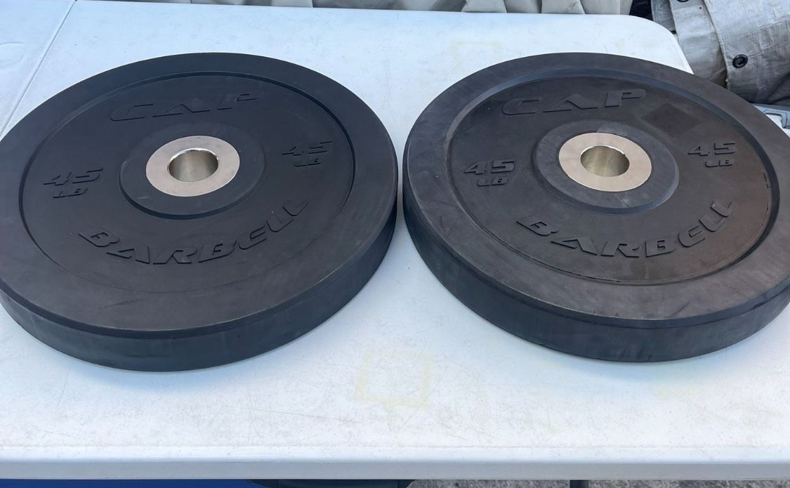 CAP 45 lb Olympic Bumper Plate, Black