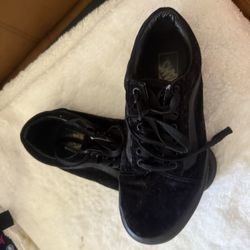 Vans Black Velvet Sneakers size 9