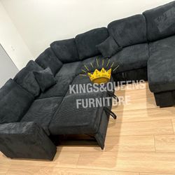 New Black Sectional 