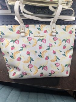 Nanette Lepore Fruit Print Tote Bag with Strawberry Coin Purse Charm