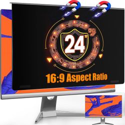 Magnetic Privacy Screen Filter for 24 Inch Computer Monitor 16:9 Aspect Ratio, Removable Hanging Privacy Screen Shield Eye Protection, 24in Anti Blue