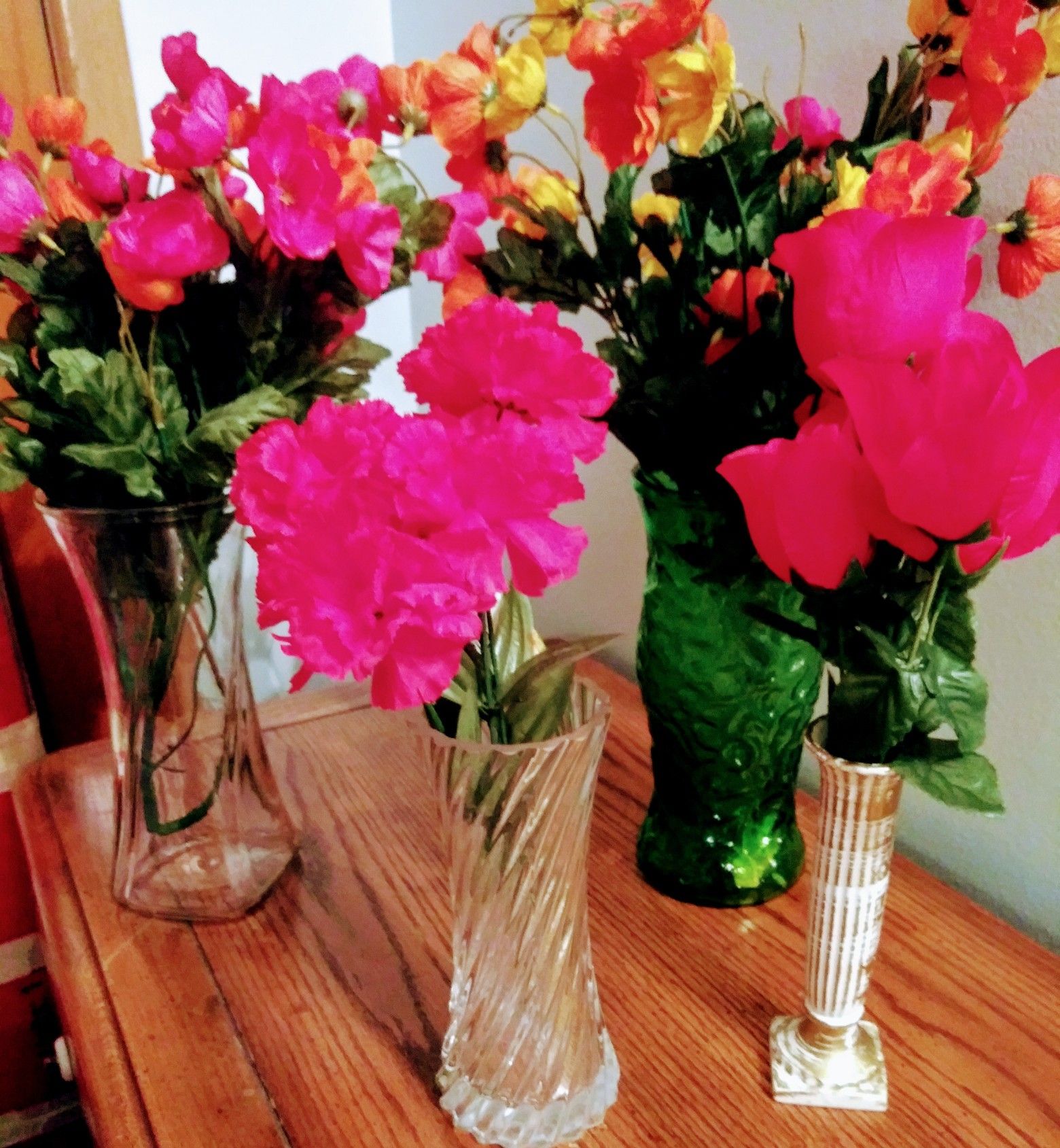 Vases and flowers