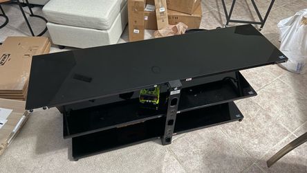 Black Glass TV Stand / Entertainment Center – $30 OBO