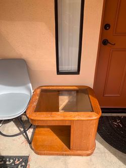 Vintage 1980s lou hodges style wood coffee table