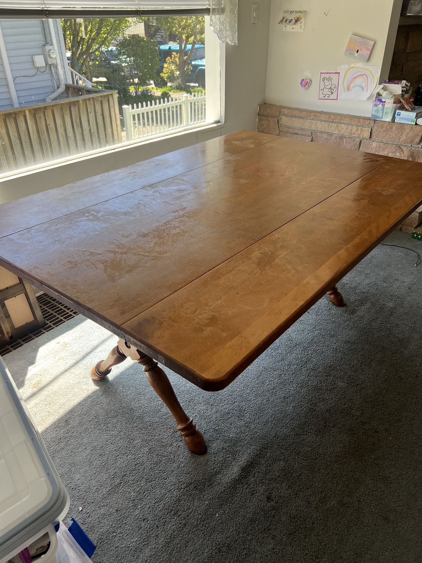 Cal Shops Antique Maple Table With 6 Chairs 