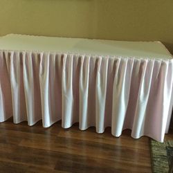6ft baby pink tablecloth for sale