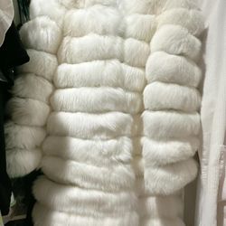 Women finnland White Fox Coat M Size