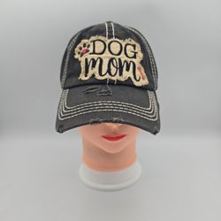 Unbranded Women's Embroidered Dog Mom Distressed Cotton Adjustable Hat. 3