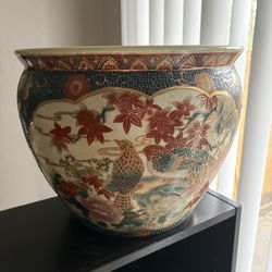 Large Porcelain Koi Fish Planter Bowl Cachepot 
