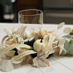 Candle Decor And Glass Pumpkin 