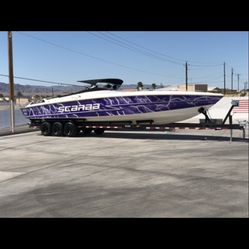 Need gone!! 1997 Scarab 38’ Hull and trailer – Fully Rigged (No Motors/Drives) – Clean