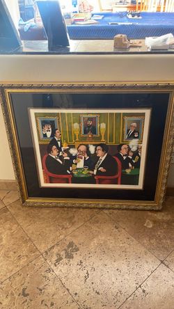 "Poker Night at the Club" by Guy Buffet. 37”x32”