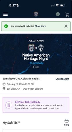 2 Tickets San Diego FC vs Colorado Rapids