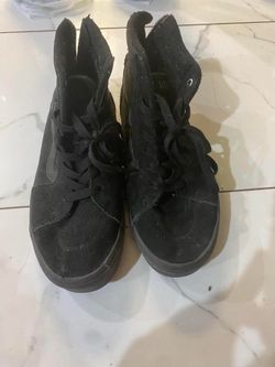 Vans Shoes Youth Size 5 Black Sk8-Hi Zip High Top Suede Skateboarding