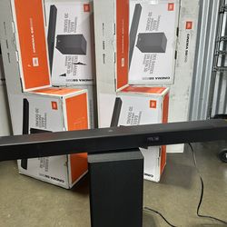 JBL Cinema 3.1.2 Dolby Atmos Model SB595 Channel Soundbar and Wireless Subwoofer
