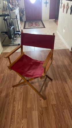 Vintage canvas and hardwood folding directors chair