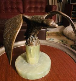 Bronze Eagle On Marble Plinth