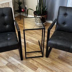 New Modern Furniture Bundle – 2 Matching Chairs and New Black Console Table 