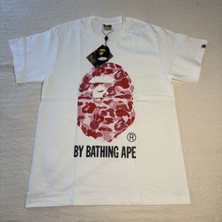White Bape Tee Pink Camo M